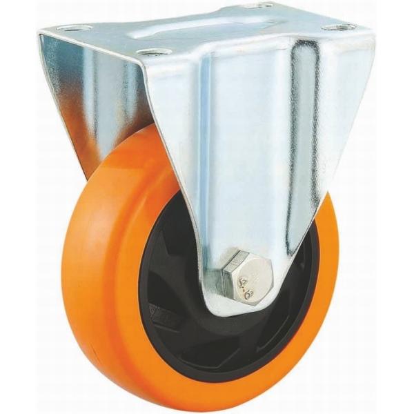 75mm polyurethane casters rigid caster wheels zinc coated
