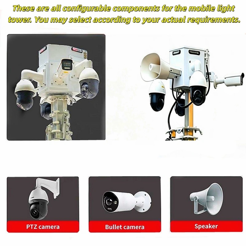 IP65 Protection Grade Mobile Solar Light Tower High Angle Large Range Lighting Mining Trailer Light Tower
