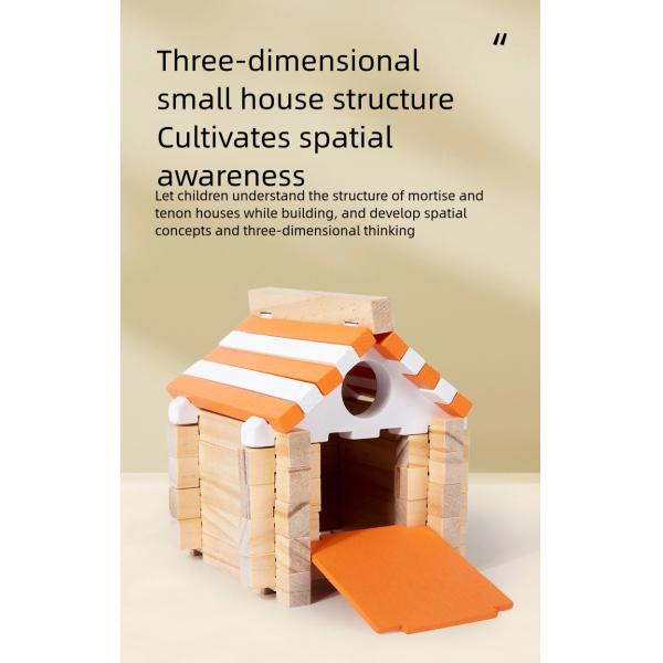 Creative Wooden Colorful Building Blocks Game Early Education Enlightenment Building Toy Educational Engineering Training Toy