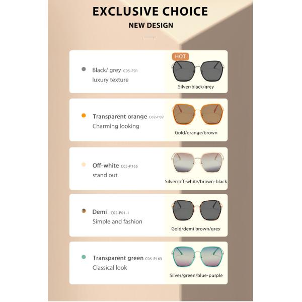 Large Metal Frame Sunglasses Unisex Polycarbonate Lens 23g OEM