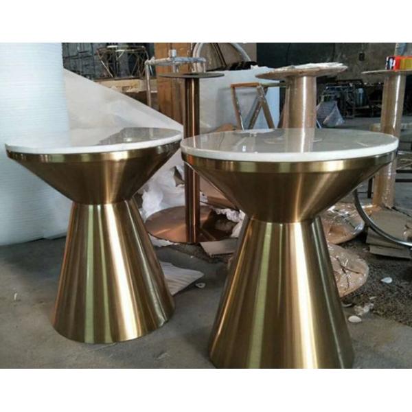Contemporary design Round Gold stainless steel Marble top Bistro table Coffee table Pub table for hotel Club Cafe