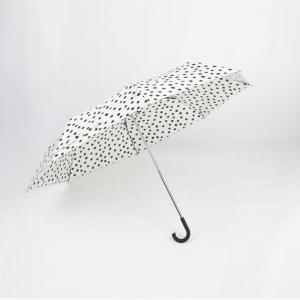 China J Shape Handle Tri Fold Umbrella , Custom Logo Compact Windproof Umbrella on sale