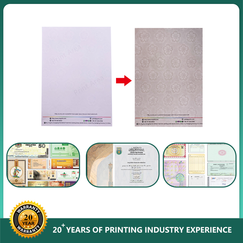 120 Gram A4 Security Paper With Open Window Colorful Thread
