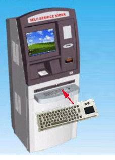 Rear Panel Mounting Industrial Computer Keyboard with 65 Keys and Touchpad