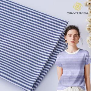 China Custom Breathable Single Jersey Knit Fabric , 140g 100 Cotton Striped Fabric on sale