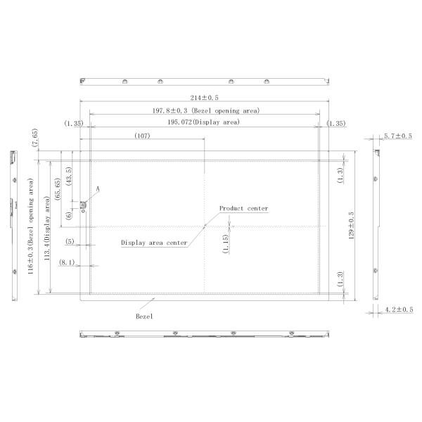 NL10260BC19-01D 8.9 Inch IPS Industrial TFT Display Module 1024*600 Dots