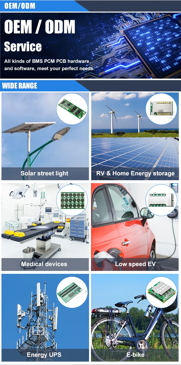 Li-ION / LiFePO4 Battery BMS Board 16S 48V Active Balancer Battery Management Systems