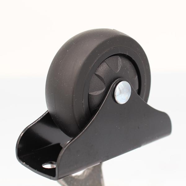 50mm Black TPR Furniture Casters Soft Low Profile Wheels For Drawers