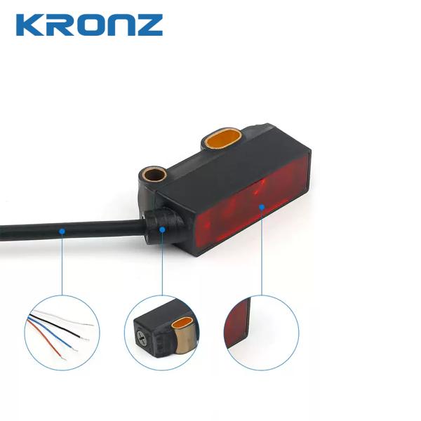 Micro Photoelectric Sensor 0-120mm Adjustable Detection PNP NO Output Red Visible Light