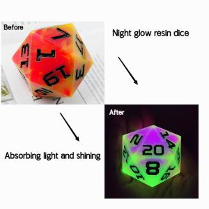Buy cheap Single 20 Sided Glowing Resin Game Dice DND COC TRPG product