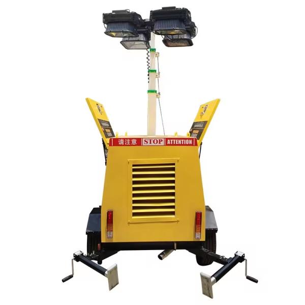 7M 9M Trailer Type Tower Durable Lighting Tool LED Mobile Diesel Generator Lifting Lighting Tower