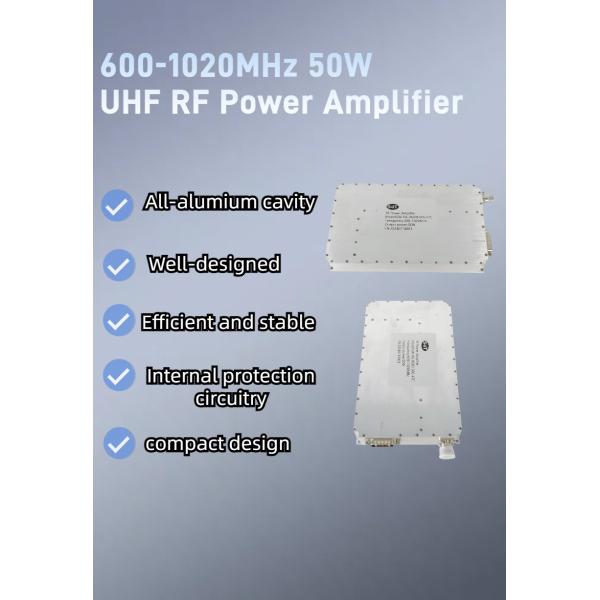 High Efficiency 600-1020MHz 50W RF Power Amplifier UHF Band Amplifier Module for Military Communication