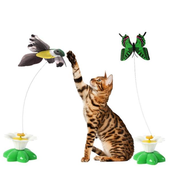 Automatic Electric Butterfly Cat Toy Silicone Interactive Bird Simulation Cat Toy