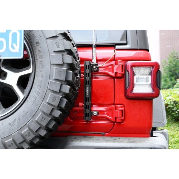 2018-2022 Jeep Wrangler JL Black Red Tangle-Free Telescopic Aluminum Flag Pole System