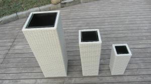 Buy cheap White PE Rattan Wicker Flower Pot For Indoor Home / Living Room product