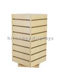 Desktop Wood Slatwall Display Stands , Rotating Slatwall Display Tower Without