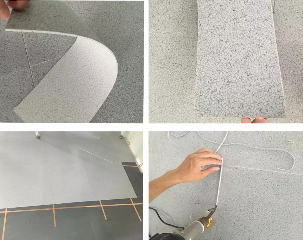 Conductive PVC ESD Flooring Tile 10^4-10^6 Ohm Customizable
