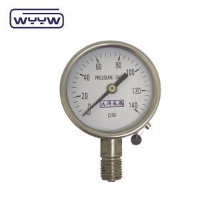 Buy cheap dry natural gas oxygen use no oil bottom entry 60mm stainless steel bourbon tube pressure gauge product