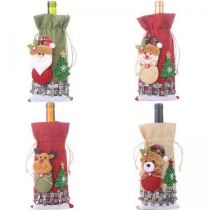 Buy cheap Factory OEM  Christmas Wine Bottle Covers Bag  for Home Santa Claus Wine Bottle Cover Snowman Stocking Gift Holders product