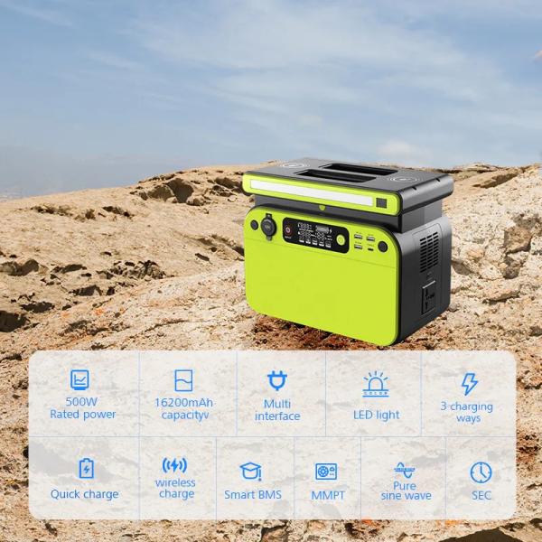 OEM ODM LiFePO4 lithium battery 500w Portable Solar Power Station Generator Lithium With LED Display