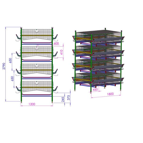 A / H Type Layer Poultry Cages , HDG 54-384 Chicken Egg Laying Machine