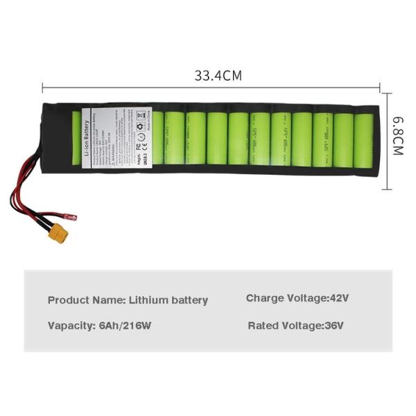 Removable 36V 6.0Ah Electric Vehicle Lithium Battery Lighter Weight
