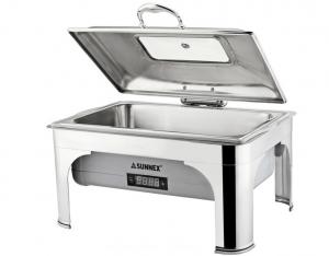 Buy cheap Large Stainless Steel Cookwares , Digital Display Electric Chafing Dish With Windowed Lid product