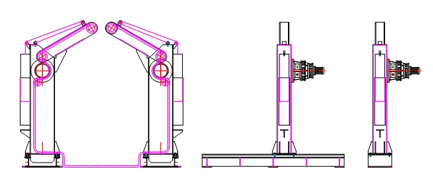 UL Pipe Stand Roller Oval Tank Turning Rotator Chain Tilting Machine