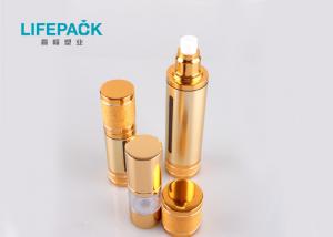 China Cylinder Shaped 30ml 50ml Aluminum Airless Bottle Customized Color Finish on sale