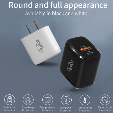 USB C Wall PD Fast Charger Adapter 20W With 2 Pack 6FT Type C To Lightning Cable