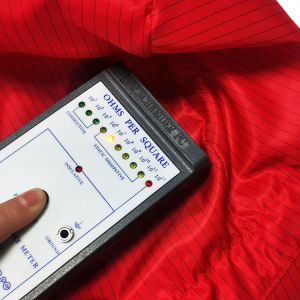 Polyester Breathable Stripe ESD Cap ForCleanroom Bright Red