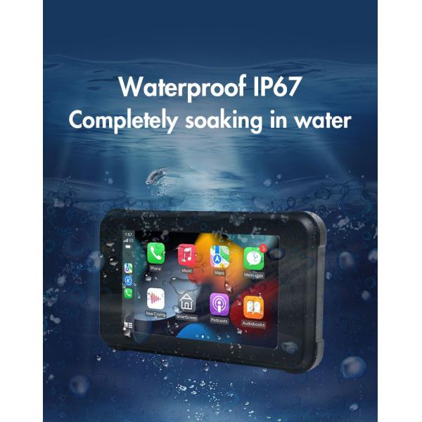 IP67 Waterproof 5 Inch IPS Screen Motorcycle GPS Navigation for CarPlay / Android Auto