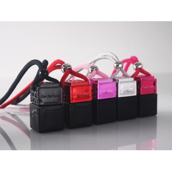 Empty Muti Color Car Perfume Glass Bottle , Hanging Car Diffuser Bottles With Screw Cap