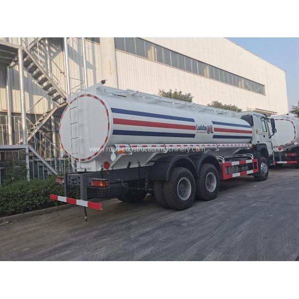20m3 Fuel Tanker Truck Carbon Steel Q235 6x4 371hp Sinotruk Howo CCC