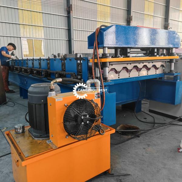 Plc Floor Deck Roll Forming Machine Steel Sheet Profile Roofing Panel Making