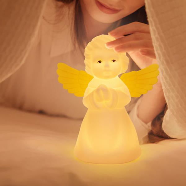 OEM Multicolor Silicone Night Light Angel Shape Adjustable Brightness