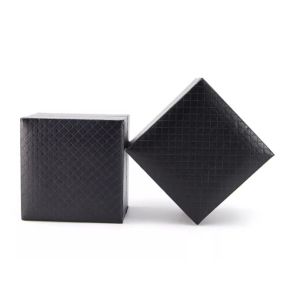 PU leather Custom Watch Box Packaging black Stripe Elegant