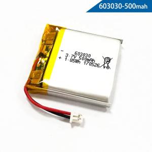 Buy cheap IEC62133 3.7 Volt 500mAh 603030 Lithium Polymer Battery Pack product