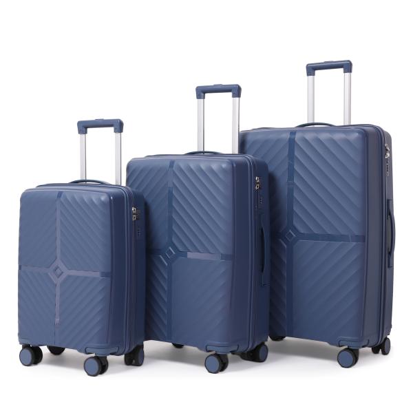 School Large Capacity 8-Wheel Spinner Trolley Cases Durable Versatile PP Eco-Friendly Light Travel Luggage Sets TSA Modern Stylish