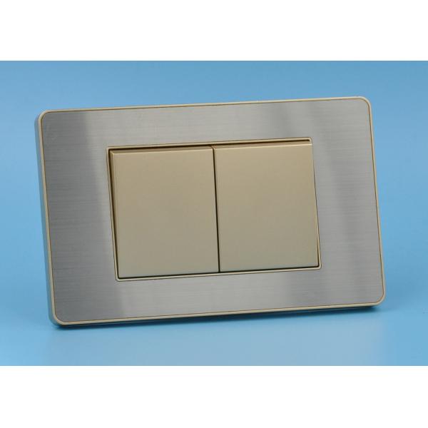 Brushed Stainless Steel Sockets And Switches , Golden Modular Electrical