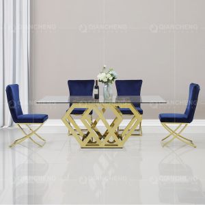 Buy cheap 6 Seater Tempered Glass Dining Table product