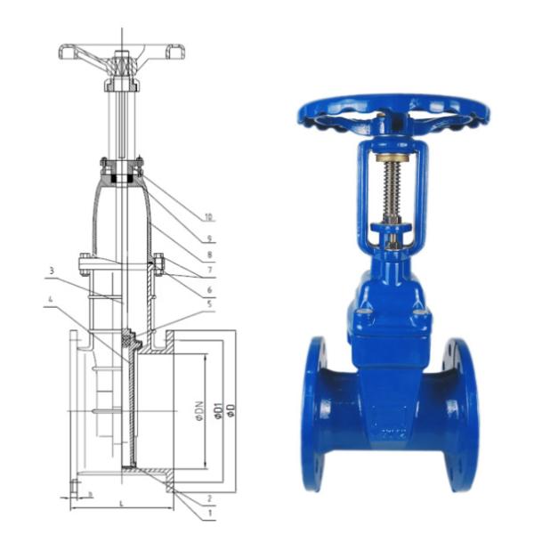 PN16 Rising Stem Soft Sealing Gate Valves ANSI 150LB 316 Stainless Steel Cast Iron