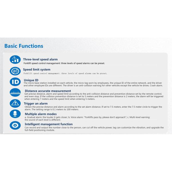 Forklift Collision Avoidance UWB 10W LED Warning Light