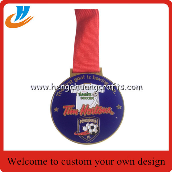 Custom sports medals, metal medals with gold silver copper plated
