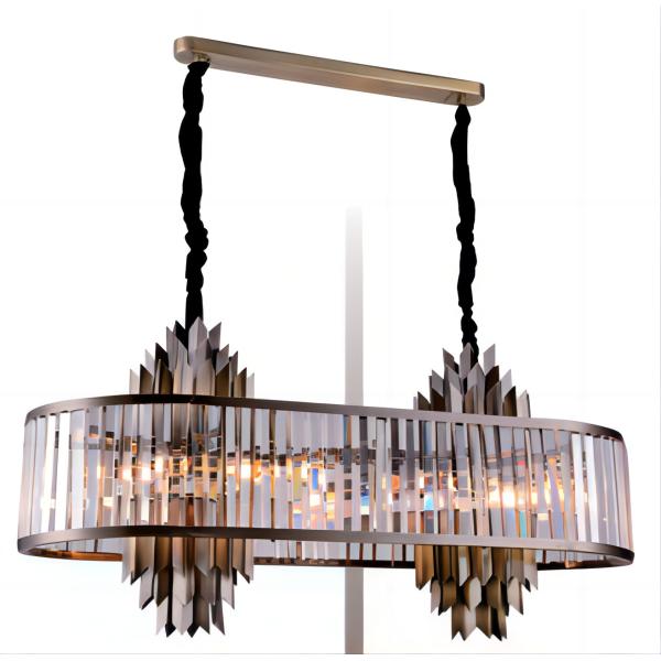 ISO9001 BSCI Energy Saving Smokey Gray Crystal Commercial Chandelier Custom