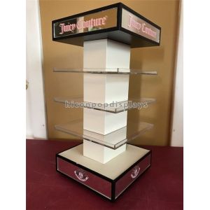 Acrylic Cosmetic Display Stand Visual Merchandising 4 - Way Spinning Display