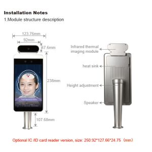 Buy cheap 8inch AI Temperature Face Recognition Terminal Attendance Machine product