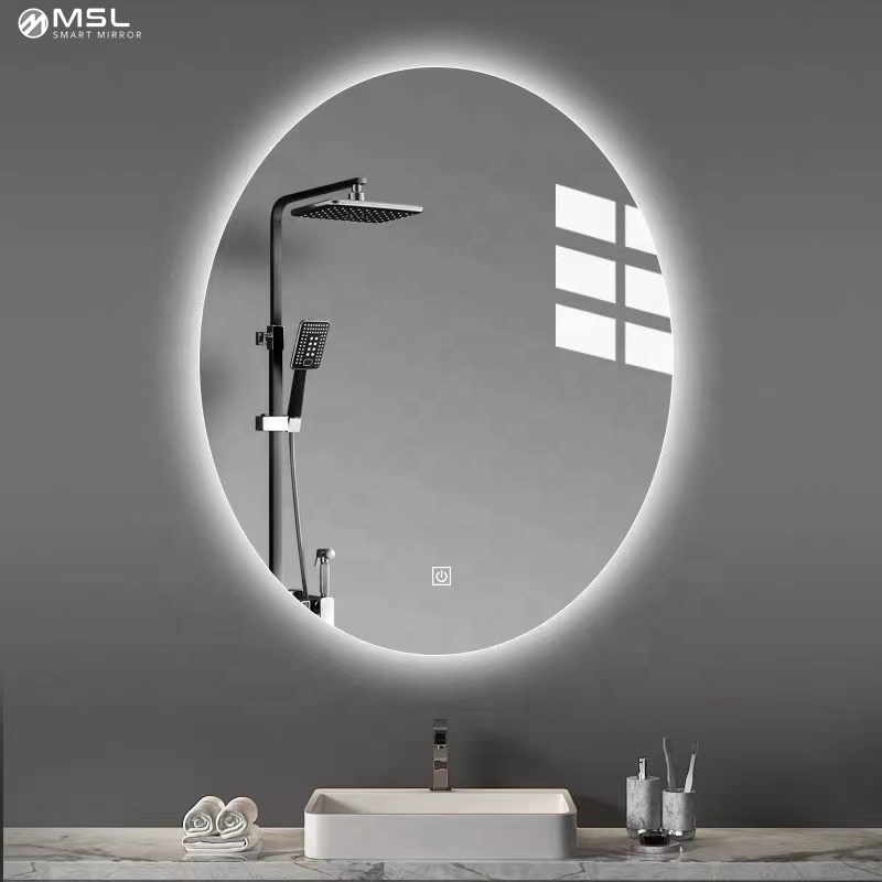 Magnifying Round Backlit Bathroom Mirror 5mm Beauty Salon Mirror With Lights