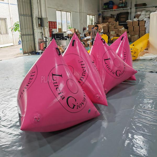 Custom Logo Triathlon Floating Inflatable Swim Buoy Inflatable Triangle Water Race Marker