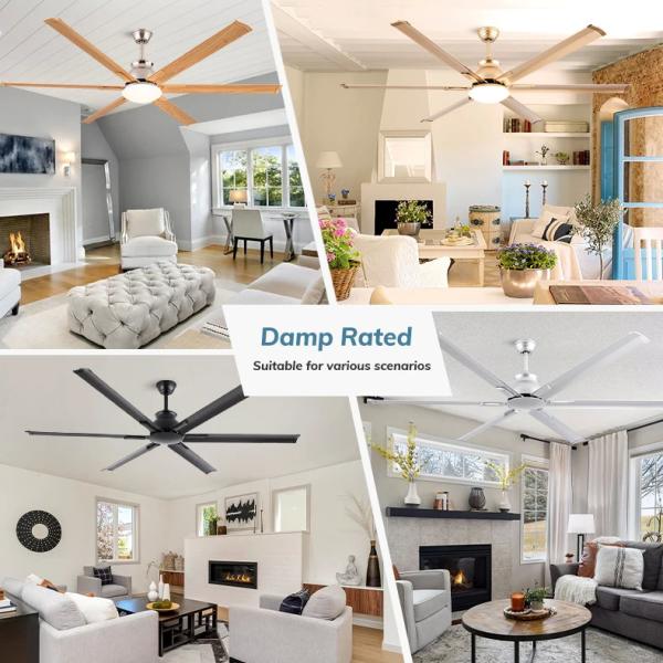 70" 86" High Power Motor Industrial Ceiling Fan with Light Aluminum Blades Remote Control 6 Speeds Ceiling Fan